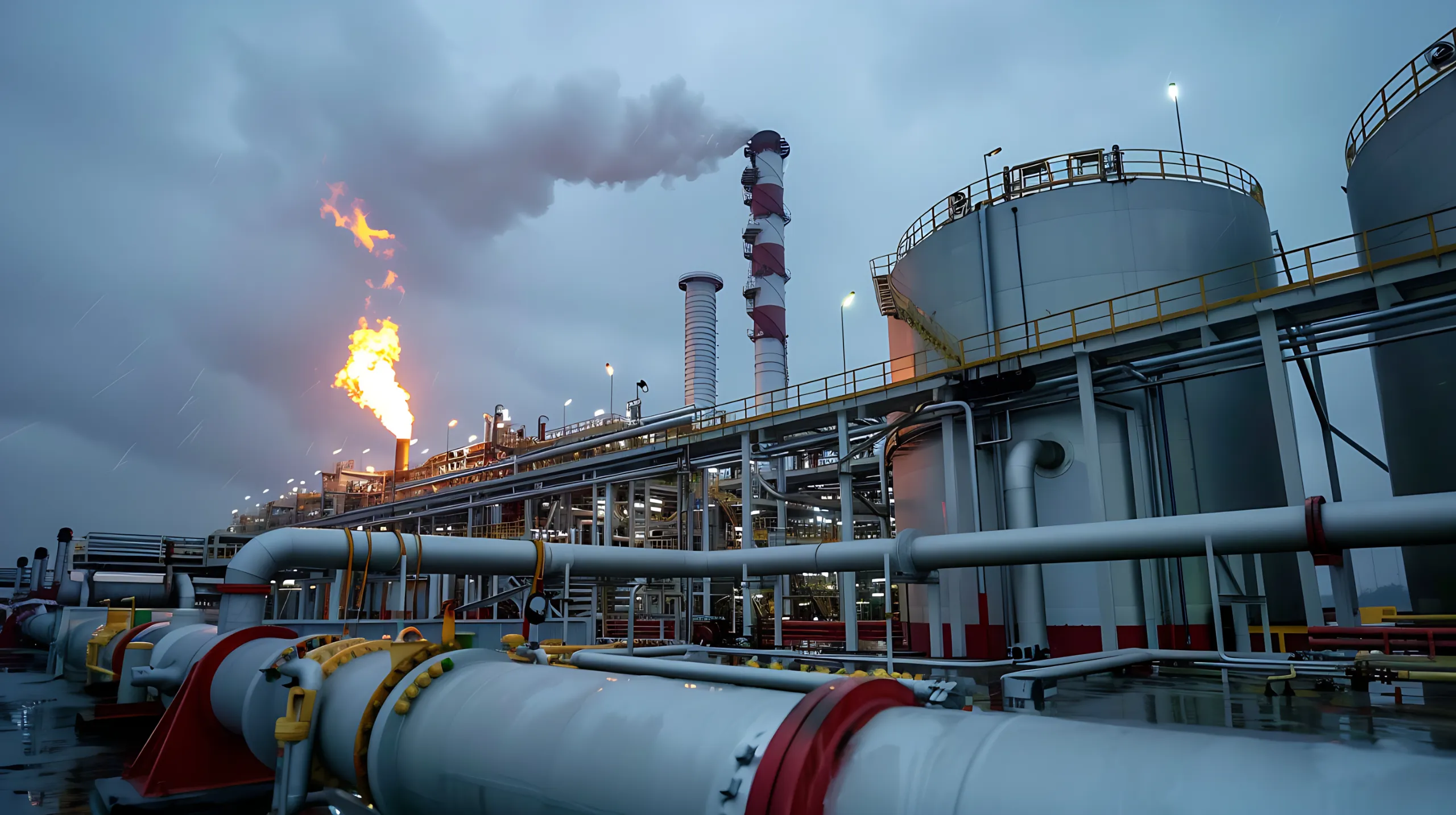 lng-storage-tank-industrial-plant-complex-piping-flare-stack-energy-infrastructure-misty-twilight
